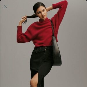 Anthropologie PILCRO Red Sweater 100% Cashmere Size Small